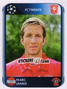 Sticker Marc Janko - UEFA Champions League 2010-2011 n. 72 - Panini