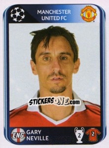 Sticker Gary Neville - UEFA Champions League 2010-2011 n. 143 - Panini