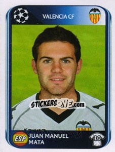 Sticker Juan Mata - UEFA Champions League 2010-2011 - Panini