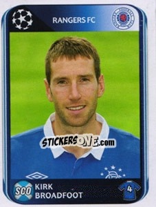 Sticker Kirk Broadfoot - UEFA Champions League 2010-2011 n. 178 - Panini