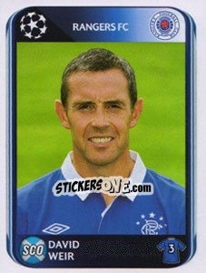 Sticker David Weir - UEFA Champions League 2010-2011 n. 180 - Panini