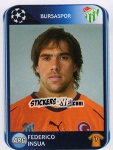 Sticker Federico Insua - UEFA Champions League 2010-2011 n. 201 - Panini