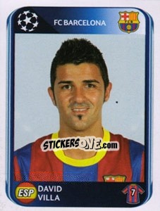 Figurina David Villa - UEFA Champions League 2010-2011 - Panini