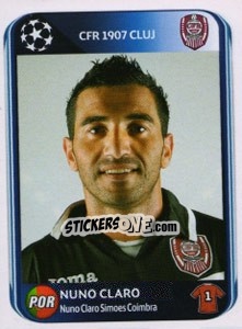 Sticker Nuno Claro - UEFA Champions League 2010-2011 n. 329 - Panini
