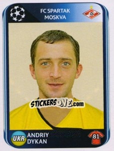 Cromo Andriy Dykan - UEFA Champions League 2010-2011 - Panini