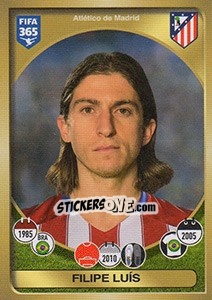 Sticker Filipe Luís - FIFA 365: 2016-2017. East Europe n. 49 - Panini