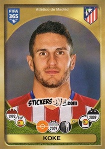 Sticker Koke - FIFA 365: 2016-2017. East Europe n. 53 - Panini