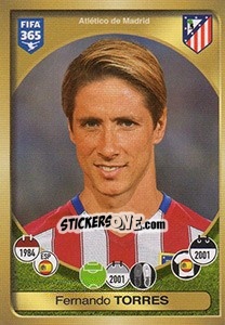 Sticker Fernando Torres - FIFA 365: 2016-2017. East Europe n. 58 - Panini