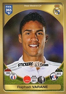 Sticker Raphaël Varane - FIFA 365: 2016-2017. East Europe n. 76 - Panini