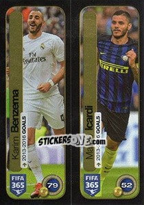 Cromo Karim Benzema (Real Madrid CF) / Mauro Icardi (FC Internazionale) - FIFA 365: 2016-2017. East Europe - Panini