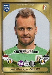 Sticker Jean-François Gillet - FIFA 365: 2016-2017. East Europe - Panini