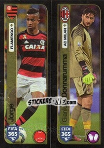 Sticker Jorge (Flamengo) / Gianluigi Donnarumma (AC Milan) - FIFA 365: 2016-2017. East Europe - Panini