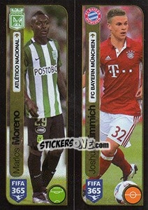 Sticker Marlos Moreno (Atletico Nacional) / Joshua Kimmich (Fc Bayern München) - FIFA 365: 2016-2017. East Europe n. 211 - Panini