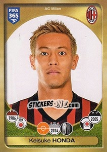 Sticker Keisuke Honda - FIFA 365: 2016-2017. East Europe n. 226 - Panini