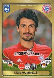 Sticker Mats Hummels - FIFA 365: 2016-2017. East Europe n. 236 - Panini