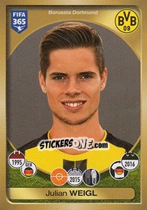 Sticker Julian Weigl - FIFA 365: 2016-2017. East Europe n. 255 - Panini