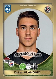 Sticker Dušan Vlahovic - FIFA 365: 2016-2017. East Europe n. 336 - Panini