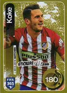 Sticker Koke (Atlético de Madrid) - FIFA 365: 2016-2017. East Europe n. 369 - Panini