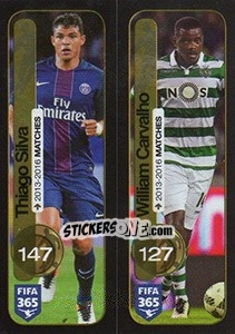 Cromo Thiago Silva (Paris Saint-Germain) / William Carvalho (Sporting CP) - FIFA 365: 2016-2017. East Europe - Panini