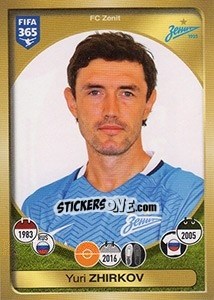 Sticker Yuri Zhirkov - FIFA 365: 2016-2017. East Europe n. 443 - Panini