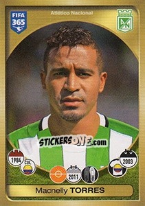 Sticker Macnelly Torres - FIFA 365: 2016-2017. East Europe n. 523 - Panini