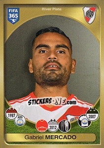 Sticker Gabriel Mercado - FIFA 365: 2016-2017. East Europe n. 572 - Panini