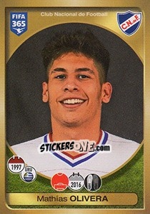 Sticker Mathías Olivera - FIFA 365: 2016-2017. East Europe n. 585 - Panini