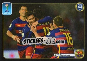 Sticker Luis Suarez / Lionel Messi / Neymar Jr. / Jordi Alba (FC Barcelona) - FIFA 365: 2016-2017. East Europe n. 645 - Panini