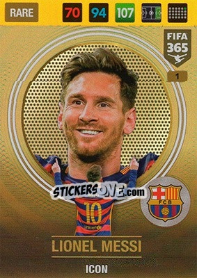 Sticker Lionel Messi - FIFA 365: 2016-2017. Adrenalyn XL - Nordic edition n. 1 - Panini