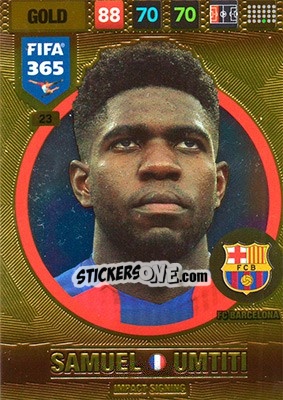 Sticker Samuel Umtiti - FIFA 365: 2016-2017. Adrenalyn XL - Nordic edition n. 23 - Panini
