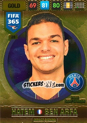 Sticker Hatem Ben Arfa - FIFA 365: 2016-2017. Adrenalyn XL - Nordic edition n. 28 - Panini