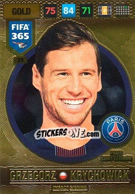 Sticker Grzegorz Krychowiak - FIFA 365: 2016-2017. Adrenalyn XL - Nordic edition n. 29 - Panini