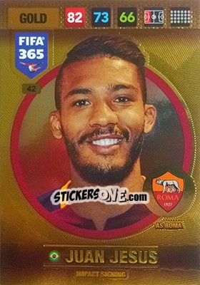 Sticker Juan Jesus - FIFA 365: 2016-2017. Adrenalyn XL - Nordic edition n. 42 - Panini