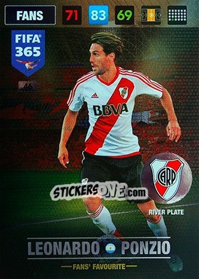 Sticker Leonardo Ponzio - FIFA 365: 2016-2017. Adrenalyn XL - Nordic edition n. 46 - Panini