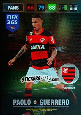 Sticker Paolo Guerrero - FIFA 365: 2016-2017. Adrenalyn XL - Nordic edition n. 49 - Panini