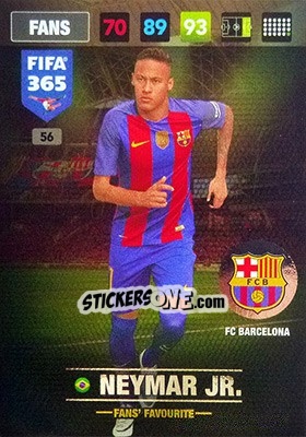Sticker Neymar Jr. - FIFA 365: 2016-2017. Adrenalyn XL - Nordic edition n. 56 - Panini