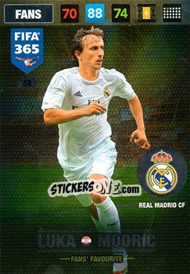 Sticker Luka Modric - FIFA 365: 2016-2017. Adrenalyn XL - Nordic edition n. 58 - Panini