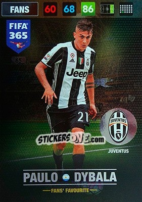 Sticker Paulo Dybala - FIFA 365: 2016-2017. Adrenalyn XL - Nordic edition n. 65 - Panini