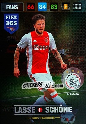 Sticker Lasse Schone - FIFA 365: 2016-2017. Adrenalyn XL - Nordic edition n. 69 - Panini