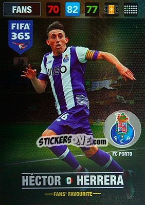 Sticker Héctor Herrera - FIFA 365: 2016-2017. Adrenalyn XL - Nordic edition n. 74 - Panini