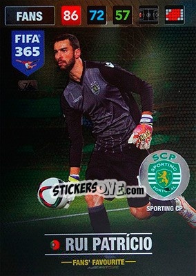 Sticker Rui Patricio - FIFA 365: 2016-2017. Adrenalyn XL - Nordic edition n. 76 - Panini