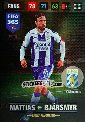 Sticker Mattias Bjärsmyr - FIFA 365: 2016-2017. Adrenalyn XL - Nordic edition - Panini