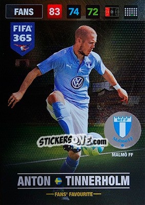 Sticker Anton Tinnerholm - FIFA 365: 2016-2017. Adrenalyn XL - Nordic edition n. 80 - Panini