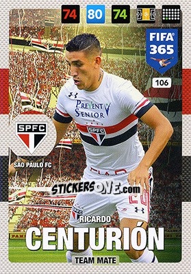 Sticker Ricardo Centurión - FIFA 365: 2016-2017. Adrenalyn XL - Nordic edition n. 106 - Panini
