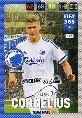 Sticker Andreas Cornelius - FIFA 365: 2016-2017. Adrenalyn XL - Nordic edition n. 116 - Panini