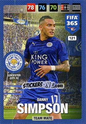 Sticker Danny Simpson - FIFA 365: 2016-2017. Adrenalyn XL - Nordic edition n. 121 - Panini
