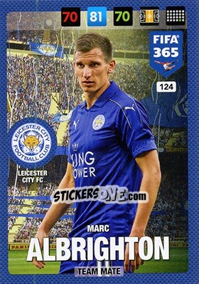 Sticker Marc Albrighton - FIFA 365: 2016-2017. Adrenalyn XL - Nordic edition n. 124 - Panini