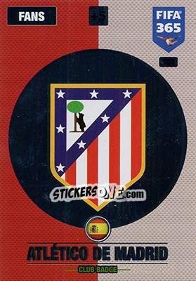 Sticker Club Badge - FIFA 365: 2016-2017. Adrenalyn XL - Nordic edition n. 131 - Panini
