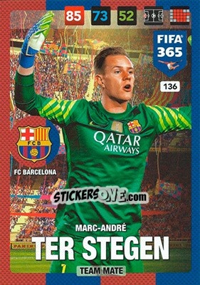 Cromo Marc-André ter Stegen - FIFA 365: 2016-2017. Adrenalyn XL - Nordic edition n. 136 - Panini