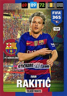 Sticker Ivan Rakitic - FIFA 365: 2016-2017. Adrenalyn XL - Nordic edition n. 139 - Panini